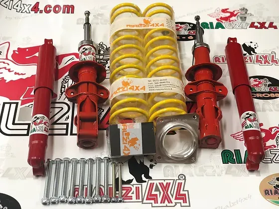 Kit completo ammortizzatori da 4 cm panda 4x4 prima serie da 1980 a 2003 / A MOLLA+FLANGIA
