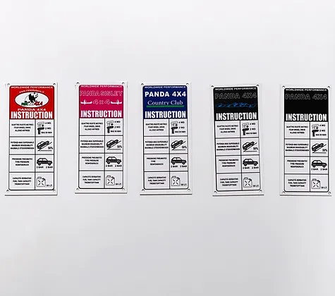 Targhetta istruzioni Panda