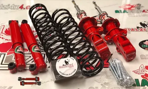 Kit completo ammortizzatori da 3 cm panda 4x4 prima serie da 1980 a 2003 / A MOLLA + ECCENTRICI