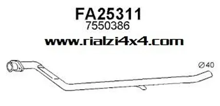 Tubo marmitta panda 4x4 dal 1988 al 2003